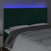 vidaXL LED Kopfteil Dunkelgr&uuml;n 160x5x118/128 cm Samt
