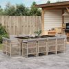 vidaXL 13-tlg. Garten-Essgruppe mit Kissen Beigemischung Poly Rattan