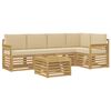 vidaXL Outdoor-Sofagarnitur 6 stk. Wei&szlig; und Beige Polyester