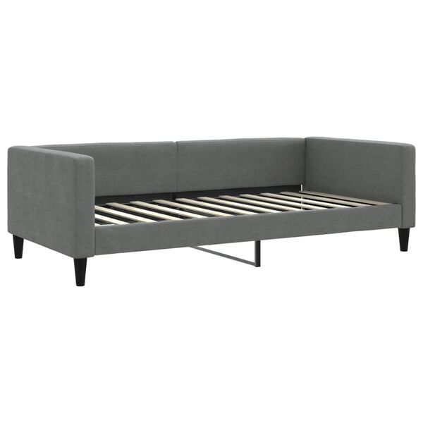 vidaXL Tagesbett Ausziehbar mit Matratzen Dunkelgrau 100x200 cm Stoff