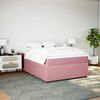 vidaXL Boxspringbett mit Matratze Rosa 140x190 cm Samt
