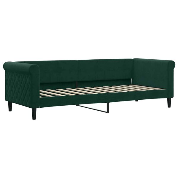 vidaXL Tagesbett Ausziehbar mit Matratzen Dunkelgr&uuml;n 80x200 cm Samt