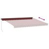vidaXL Markise Manuell mit LED Weinrot 450x350 cm