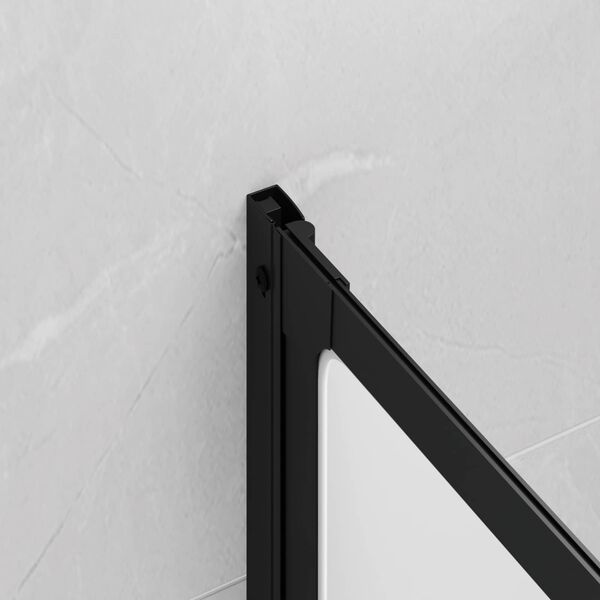 vidaXL Duschwand Schwarz 120 x 2 x 117 cm Aluminium und PP