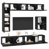 vidaXL TV-Schrankset 8 pcs Schwarz Eichen-Optik Holzwerkstoff