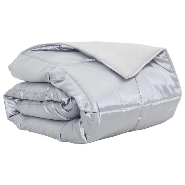 vidaXL Sommerdecke Silber 200 x 135 cm Satin und Mikrofaser