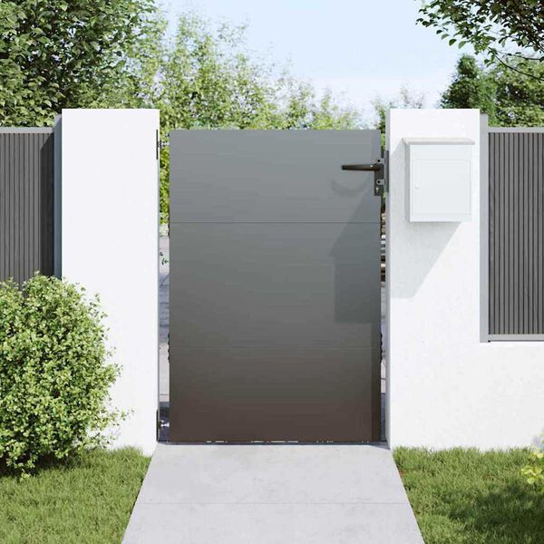 vidaXL Gartentor Schwarz 85 x 125 cm Pulverbeschichteter Stahl
