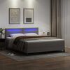 vidaXL Boxspringbett mit Matratze Grau 180 x 200 cm Kunstleder