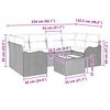 vidaXL Garten-Sofa-Set 7 pcs Grau Poly-Rattan und Stahl und Glas