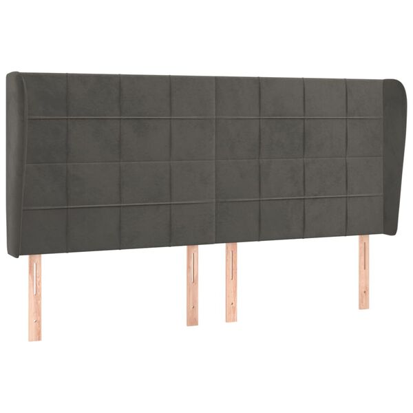 vidaXL Kopfteil mit Ohren Schwarz 163x23x118/128 cm Samt
