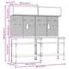vidaXL Werkbank-Set 8 pcs Rot und Grau Pulverbeschichteter Stahl