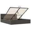 vidaXL Bett mit Bettkasten Hydraulisch LED Dunkelgrau Stoff 180x200 cm