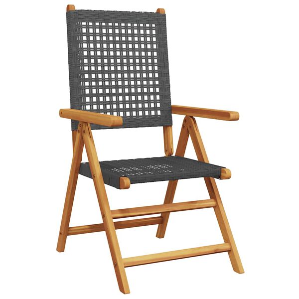 vidaXL 7-tlg. Garten-Essgruppe Poly Rattan und Massivholz Schwarz
