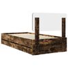 vidaXL Bettrahmen Ger&auml;ucherte Eiche 90 x 190 cm Holzwerkstoff