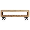 vidaXL Couchtisch mit R&auml;dern Massivholz Mango 110x50x37 cm