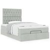 vidaXL Ottoman-Bett mit Matratzen Hellgrau 120x190 cm Samt