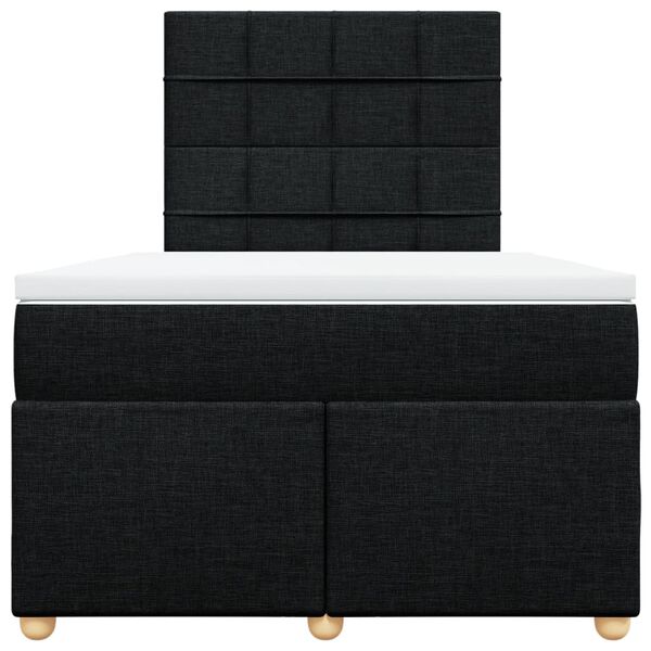 vidaXL Boxspringbett mit Matratze Schwarz 120x190 cm Stoff