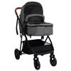 vidaXL 2-in-1 Kinderwagen Hellgrau und Schwarz Stahl