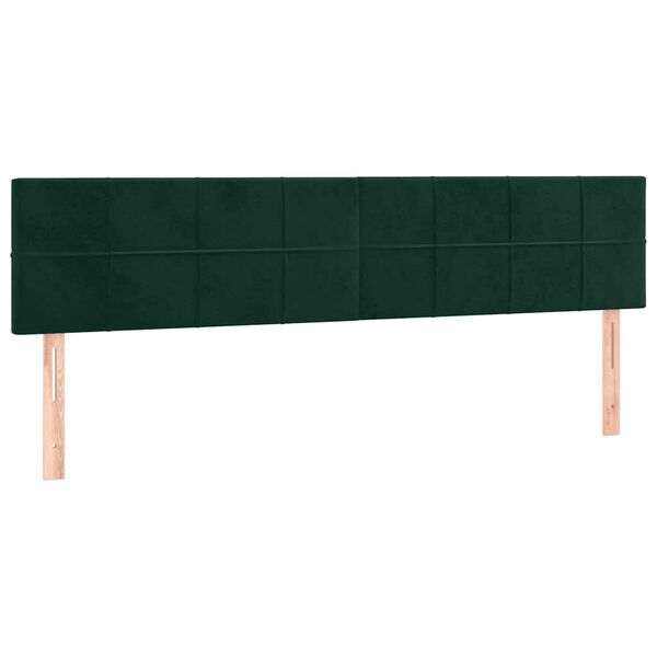 vidaXL Kopfteile Dunkelgr&uuml;n 180x5x78/88 cm Samt