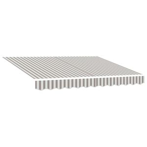 vidaXL Markisenersatzstoff Hellgrau und Wei&szlig; 481 x 345 cm Polyester