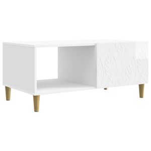vidaXL Couchtisch Hochglanz Wei&szlig; 90 x 50 x 40 cm Holzwerkstoff