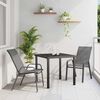 vidaXL Garten Essgruppe 3 pcs Grau und Schwarz