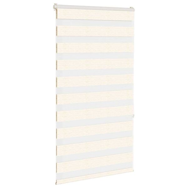 vidaXL Doppelrollo Marmorbeige 80x150 cm Stoffbreite 75,9 cm Polyester