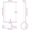 vidaXL Bartischbeine U-Form 2 Stk. Naturstahl 60x(90-91) cm Stahl
