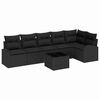 vidaXL Gartensofa-set 7 stk. Schwarz Poly-Rattan