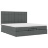 vidaXL Ottoman-Bett mit Matratzen & LEDs Dunkelgrau 200x200 cm Stoff