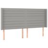 vidaXL Boxspringbett mit Matratze & LED Hellgrau 160x200 cm Stoff