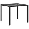 vidaXL Garten-Esstisch Schwarz 90 x 90 x 75 cm Poly-Rattan