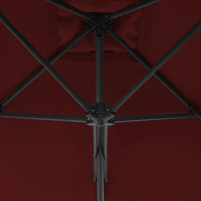 vidaXL Sonnenschirm mit Stahlmast Bordeauxrot 250x250x230 cm