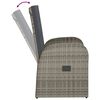 vidaXL 7-tlg. Garten-Essgruppe mit Kissen Grau Poly Rattan