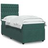 vidaXL Boxspringbett mit Matratze Dunkelgr&uuml;n 90x200 cm Samt