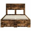 vidaXL Bettrahmen Ger&auml;ucherte Eiche 135 x 190 cm Holzwerkstoff