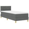 vidaXL Boxspringbett mit Matratze Dunkelgrau 80 x 200 cm Stoff