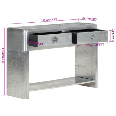 vidaXL Aviator-Sideboard 110x30x75 cm Metall