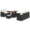 vidaXL Gartensofa-set mit Kissen 8 pcs Schwarz Poly-Rattan