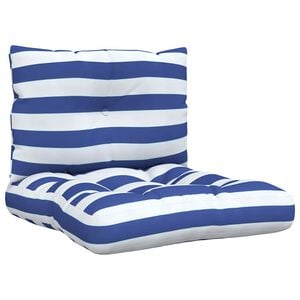 vidaXL Palettenkissen 2 Stk. Blau & Wei&szlig; Gestreift Oxford-Gewebe