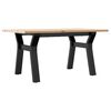vidaXL Couchtisch Y-Gestell 80x50x40cm Massivholz Kiefer und Stahl