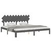 vidaXL Massivholzbett mit Kopfteil Grau 200x200 cm