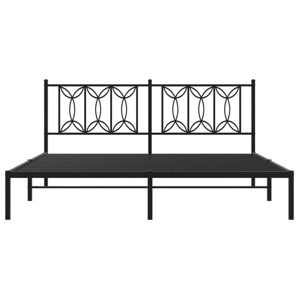 vidaXL Bettgestell mit Kopfteil Metall Schwarz 183x213 cm