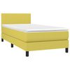vidaXL Boxspringbett mit Matratze & LED Gr&uuml;n 90x200 cm Stoff