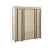vidaXL Stoffschrank mit F&auml;chern Kleiderstangen Creme 150x45x176cm