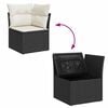 vidaXL Gartensofa-set mit Speicher 4 pcs Schwarz und Creme Poly-Rattan