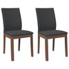 vidaXL Esszimmerst&uuml;hle mit Kissen 2 Stk. Braun Massivholz Gummibaum