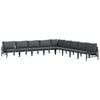 vidaXL Gartensofa-set 9 stk. Schwarz Stahl
