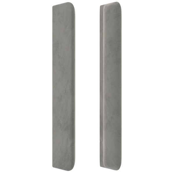 vidaXL Kopfteil mit Ohren Hellgrau 147x16x118/128 cm Samt