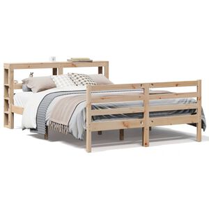 vidaXL Massivholzbett ohne Matratze 140x190 cm Kiefernholz
